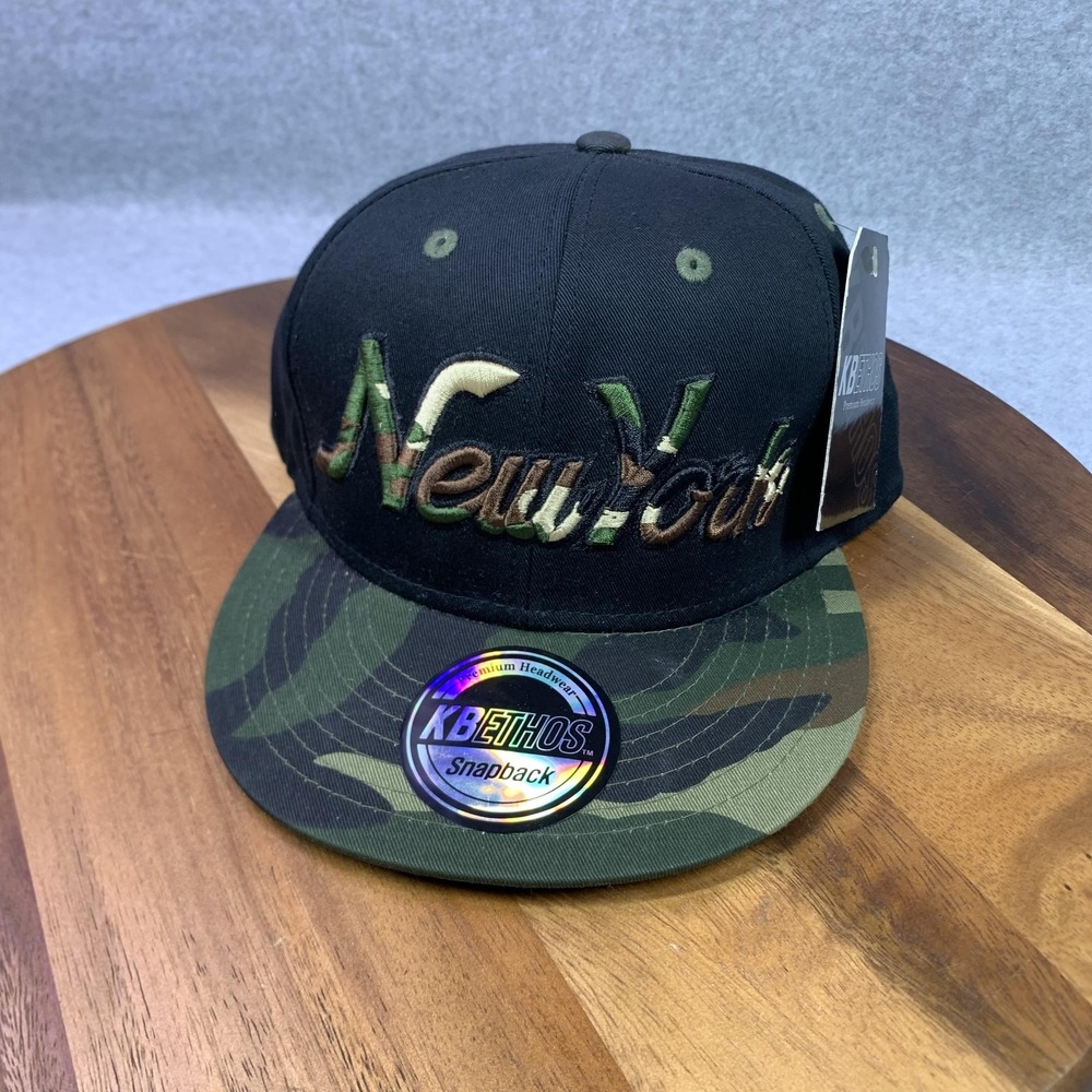 New‎ York Hat Cap Snap Back Camouflage Embroidered Camo Green Black KBETHOS Mens
